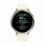 Смарт-годинник Garmin Venu 4 41 мм Lunar Gold з Bone світло-бежевим силіконовим ремінцем