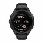 Смарт-годинник Garmin Forerunner 265S з чорним корпусом та Black/Amp Yellow чорним силіконовим ремінцем