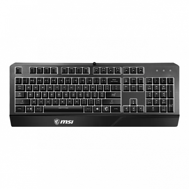 Клавіатура мембранна MSI Vigor GK20 UA 104key, USB-A, EN/UKR/RU, ColorLED, чорний