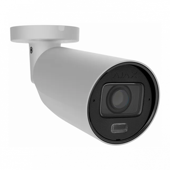 IP-камера дротова Ajax BulletCam HLVF 5 MP White, 2.8–12 мм, PoE, True WDR, IP67, ІЧ 60 м, LED 40 м, аудіо, кут огляду 31° до 111°, вулична, біла, 126277.217.WH1