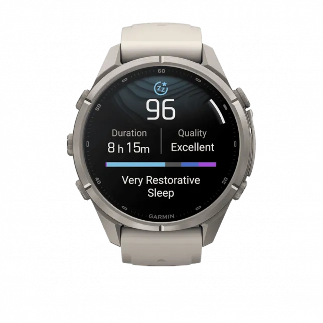 Смарт-годинник Garmin Fenix 9 Pro 43мм, Titanium з Fog Grey/Dark Sandstone сірим/темно сірим силіконовим ремінцем