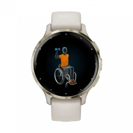 Смарт-годинник Garmin Venu 3S Soft Gold Stainless Steel Bezel з Ivory білим корпусом та силіконовим ремінцем