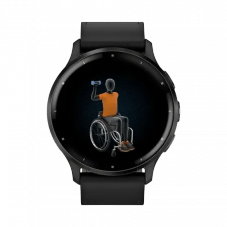Смарт-годинник Garmin Venu 3 Slate stainless steel bezel з чорним корпусом та шкіряним ремінцем