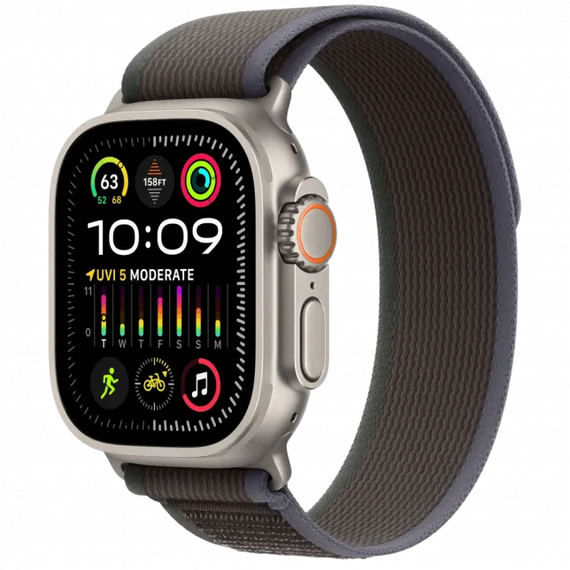 б/у Apple Watch Ultra 2 GPS + LTE 49mm Natural Titanium Case with Blue/Black Trail Loop - M/L