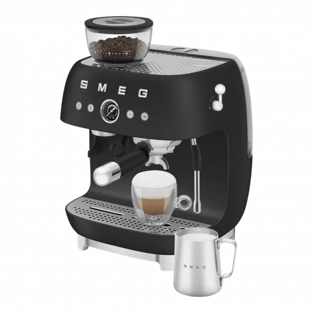 Кавомашина еспресо з кавомолкою Smeg (Matt Black)