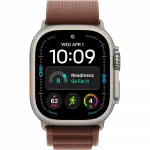 Apple Watch Ultra 4 GPS + LTE 49mm Natural Titanium Case with Burgundy Alpine Loop - Small (MJCR4+MK7D4)