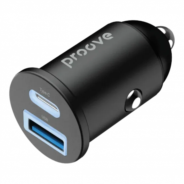 Автомобільний зарядний пристрій Proove Power 30W Type C + USB Black