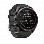 Смарт-годинник Garmin Fenix 9 Pro – 51мм Carbon Gray DLC Titanium з Black/Pebble Grey чорним/темно-сірим силіконовим ремінцем