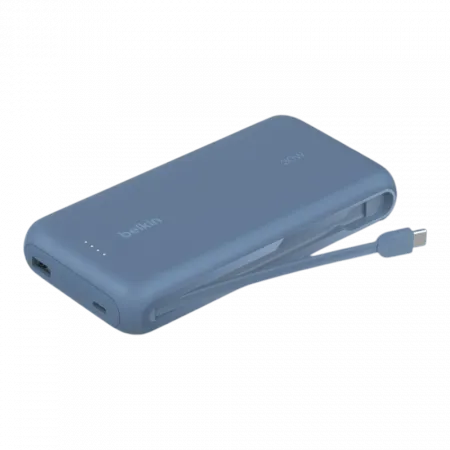 Повербанк Belkin 20000mAh 30W 2xUSB-C/1xUSB-A з інтегрованим кабелем USB-C Blue
