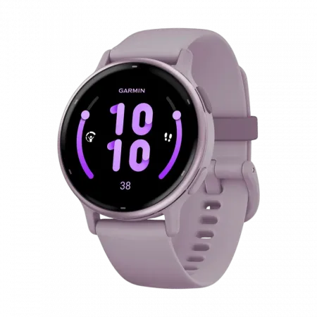 Смарт-годинник Garmin Vivoactive 5 Metallic Orchid Aluminum Bezel з бузковим корпусом Orchid та силіконовим ремінцем
