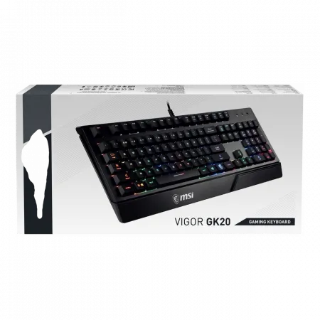 Клавіатура мембранна MSI Vigor GK20 UA 104key, USB-A, EN/UKR/RU, ColorLED, чорний