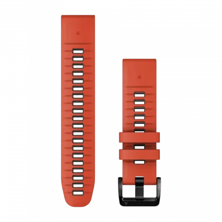 Ремінець QuickFit 22 мм, Flame Red/Graphite червоний/чорний силіконовий
