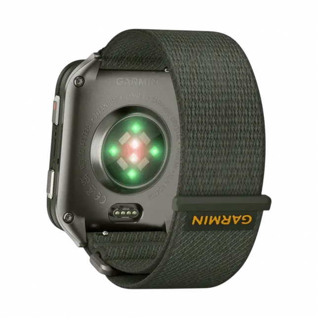 Смарт-годинник Garmin Venu X1 Moss хакі з титановим корпусом та Moss хакі нейлоновим ремінцем ComfortFit