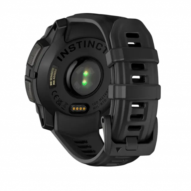 Смарт-годинник Garmin Instinct 3 45 мм, AMOLED Black чорний з Black чорним силіконовим ремінцем