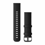 Ремінець Quick Release 22 мм, Black чорний, Brushed Slate застібка, шкіра
