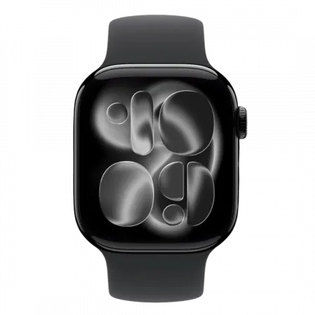 Apple Watch Series 11 GPS, 42mm Jet Black Aluminium Case with Black Solo Loop Size 6