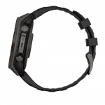 Смарт-годинник Garmin Fenix 8 47мм, Solar Sapphire, Carbon Grey DLC Titanium з Black/Pebble Grey чорним силіконовим ремінцем
