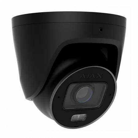 IP-камера дротова Ajax TurretCam HLVF 5 MP Black, 2.8–12 мм, PoE, True WDR, IP67, ІЧ 60 м, LED 40 м, аудіо, кут огляду 31° до 111°, вулична, чорна, 126280.197.BL1