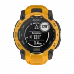 Смарт-годинник Garmin Instinct 3 50 мм, Solar Sunburst помаранчевий з Sunburst/Grey помаранчевим/сірим силіконовим ремінцем