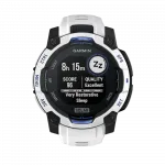 Смарт-годинник Garmin Instinct 3 45 мм, Solar Whitestone білий з Whitestone/Bolt Blue білим/синім силіконовим ремінцем