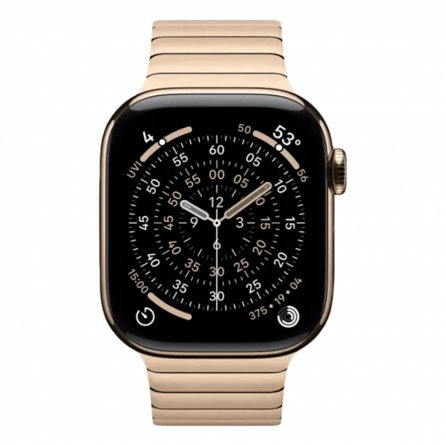 Apple Watch Series 11 GPS, 42mm Gold Titanium Case with Gold Link Bracelet