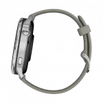 Смарт-годинник Garmin Venu 4 Silver з Silver Gray сірим силіконовим ремінцем