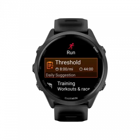 Смарт-годинник Garmin Forerunner 570 47мм Slate Gray Aluminum з Translucent Black чорним силіконовим ремінцем