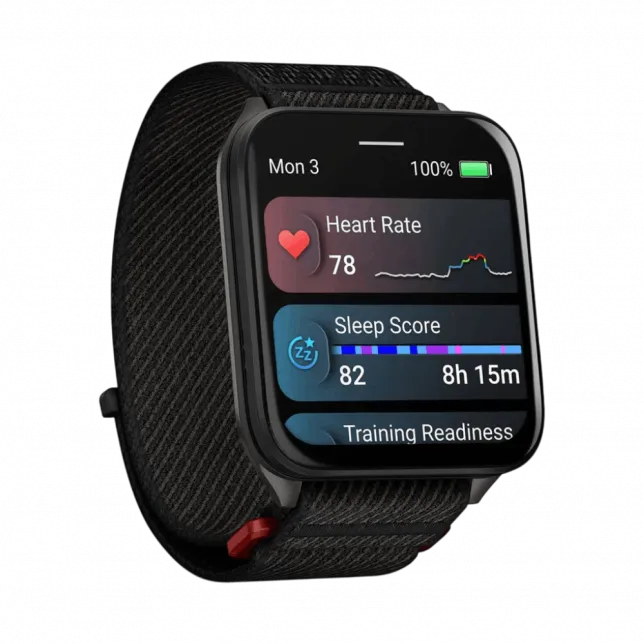 Смарт-годинник Garmin Venu X1 Black з титановим Slate корпусом та чорним нейлоновим ремінцем ComfortFit