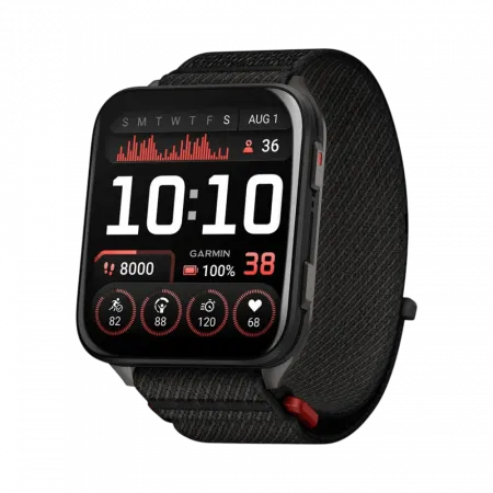 Смарт-годинник Garmin Venu X1 Black з титановим Slate корпусом та чорним нейлоновим ремінцем ComfortFit