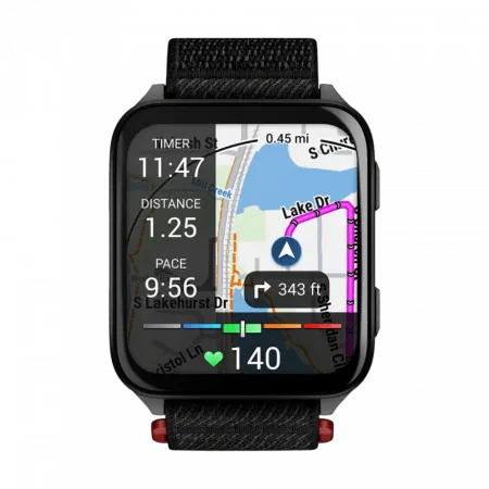 Смарт-годинник Garmin Venu X1 Black з титановим Slate корпусом та чорним нейлоновим ремінцем ComfortFit