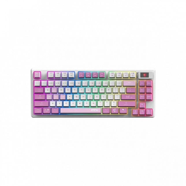 Клавіатура механічна MSI FORGE GK600 TKL W VIOLET UA 83key, mechanical Linear, USB-A, Wireless, Bluetooth, EN/UKR/RU, RGB, фіолетовий