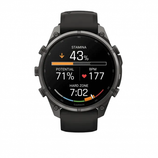 Смарт-годинник Garmin Fenix 9 Pro - inReach, 47мм Carbon Gray DLC Titanium з Black/Pebble Grey чорним/темно-сірим силіконовим ремінцем