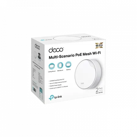 Система WiFi-Mesh TP-LINK Deco X50 AX3000, 1xGE LAN/WAN, 1x2,5GE LAN/WAN, 2мод, PoE