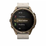 Смарт-годинник Garmin Fenix 9 Pro - inReach, 43мм Autumn Gold Titanium з Bone бежевим шкіряним ремінцем