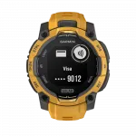 Смарт-годинник Garmin Instinct 3 45 мм, Solar Sunburst помаранчевий з Sunburst/Grey помаранчевим/сірим силіконовим ремінцем