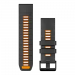 Ремінець QuickFit 26 мм, Graphite/Spark Orange темно-сірий/помаранчевий силіконовий