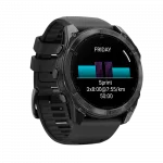Смарт-годинник Garmin Fenix 8 51мм, AMOLED Slate Gray з Black чорним силіконовим ремінцем