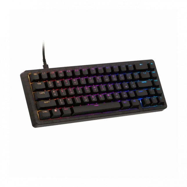 Клавіатура механічна HyperX Alloy Origins 2 65key, Red, USB-A, Hot-Swap, EN/UA, RGB, чорний