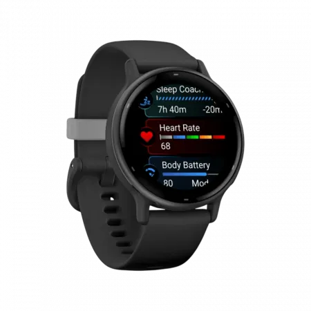 Смарт-годинник Garmin Vivoactive 5 Slate Aluminium Bezel з чорним корпусом та силіконовим ремінцем