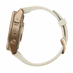 Смарт-годинник Garmin Fenix 9 Pro 43мм, Autumn Gold Titanium з Cream/French Grey бежевим силіконовим ремінцем