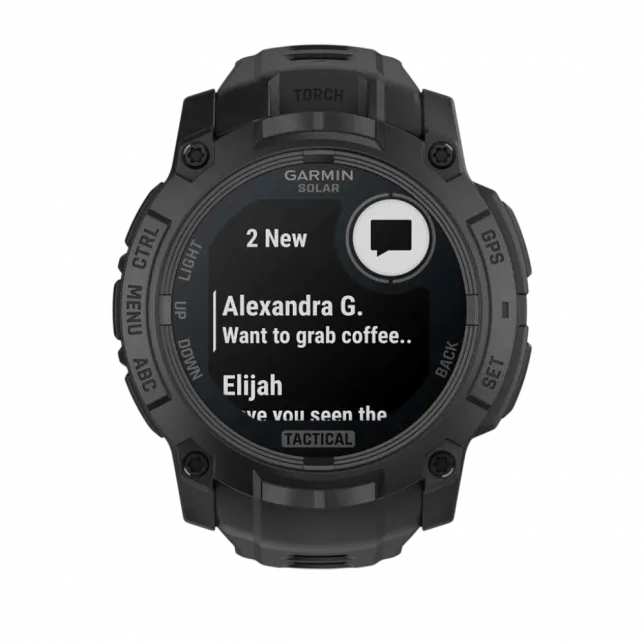 Смарт-годинник Garmin Instinct 3 50 мм, Solar, Tactical Edition Black чорний з чорним силіконовим ремінцем