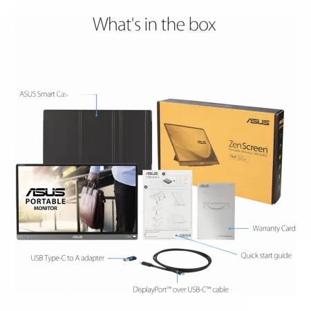 Монітор портативний Asus 15.6" ZenScreen MB16ACE USB-C, IPS, Case