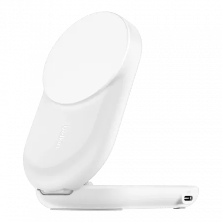 Зарядний пристрій бездротовий Belkin UltraCharge 2в1 Foldable Magnetic Charging 25W, White