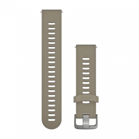 Ремінець Quick Release 20 мм, Sandstone бежевий, Silver застібка, силіконовий