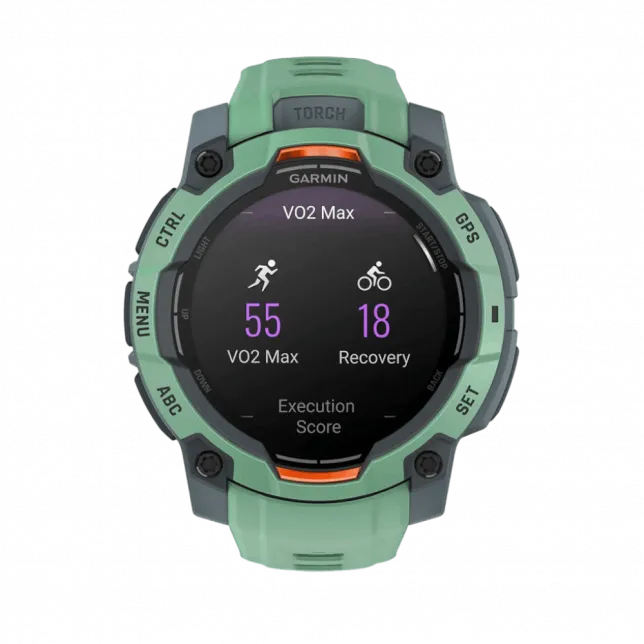 Смарт-годинник Garmin Instinct 3 45 мм, AMOLED Neotropic зелений з Neotropic зеленим силіконовим ремінцем
