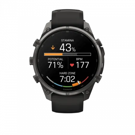 Смарт-годинник Garmin Fenix 9 Pro - inReach, 47мм Carbon Gray DLC Titanium з Black/Pebble Grey чорним/темно-сірим силіконовим ремінцем