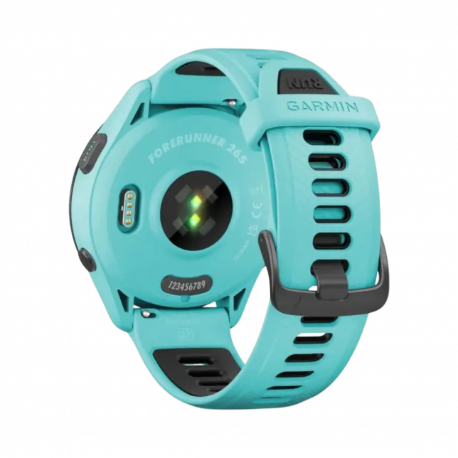 Смарт-годинник Garmin Forerunner 265 з Aqua корпусом та Aqua/Black бірюзовим силіконовим ремінцем