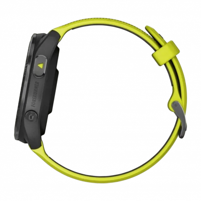 Смарт-годинник Garmin Forerunner 965 Carbon Grey DLC Titanium Bezel з чорним корпусом та Amp Yellow/Black силіконовим ремінцем