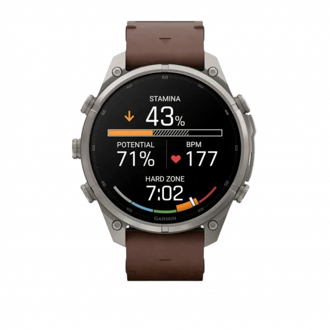 Смарт-годинник Garmin Fenix 9 Pro - inReach, 47мм Titanium з Walnut коричневим шкіряним ремінцем