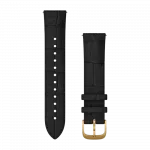 Ремінець Quick Release 20 мм, Black чорний, 24K Gold PVD застібка, італійська шкіра